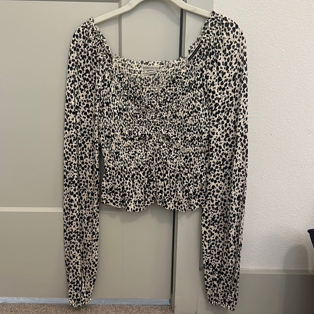 Urban Outfitters smocked cheetah longsleeve